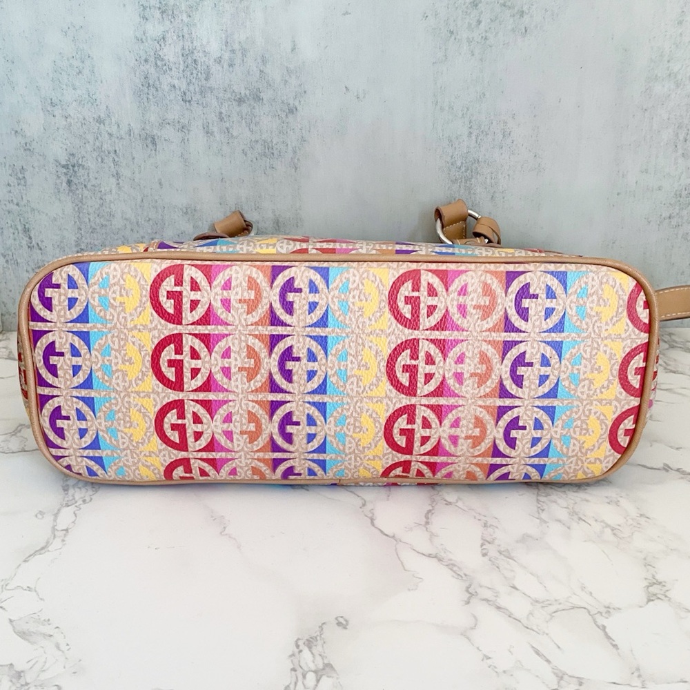 Giani Bernini Rainbow Logo Totebag Snap Closure Double Straps - Picture 5 of 16